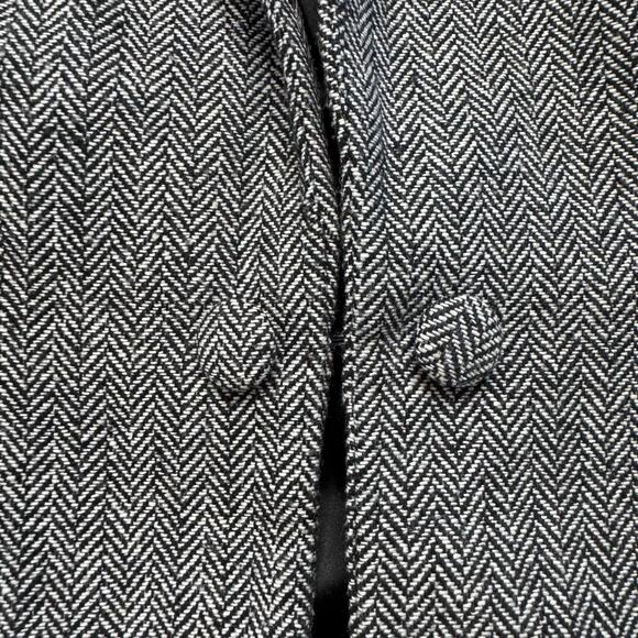 MODCLOTH Herringbone Wool Blend Double Button Blazer Size 1X Black White Womens - Picture 6 of 11
